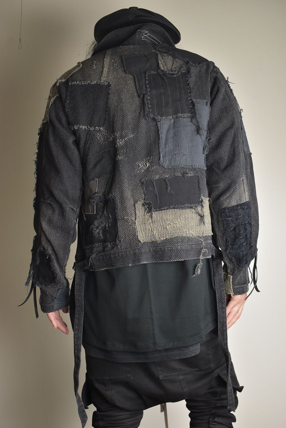 Crust Damage Repair Sashiko Jacquard Jacket "Black" / クラストダメージリペア刺子ジャガードジャケット"ブラック"