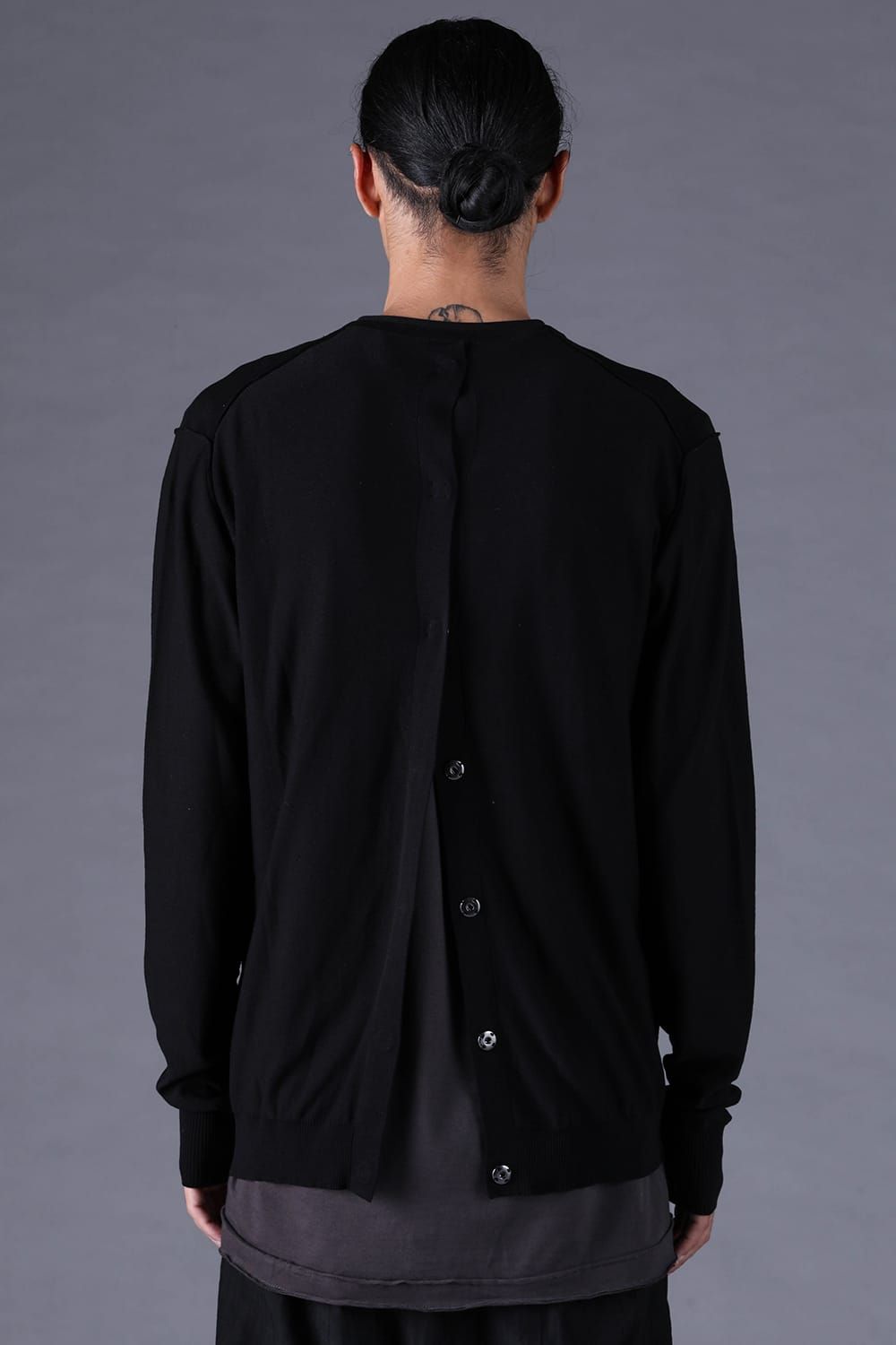 《2027SS先行予約分》16G High Gauge Silk Cotton Knit Cardigan"Black / Navy" / 16Gハイゲージシルクコットンニットカーディガン"ブラック / ネイビー"