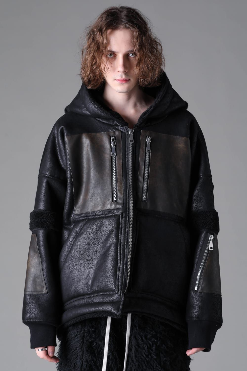 《2026AW先行予約》 Faux Shearling Hoodie Blouson"Black" / フェイクシアーリングフーディブルゾン"ブラック"