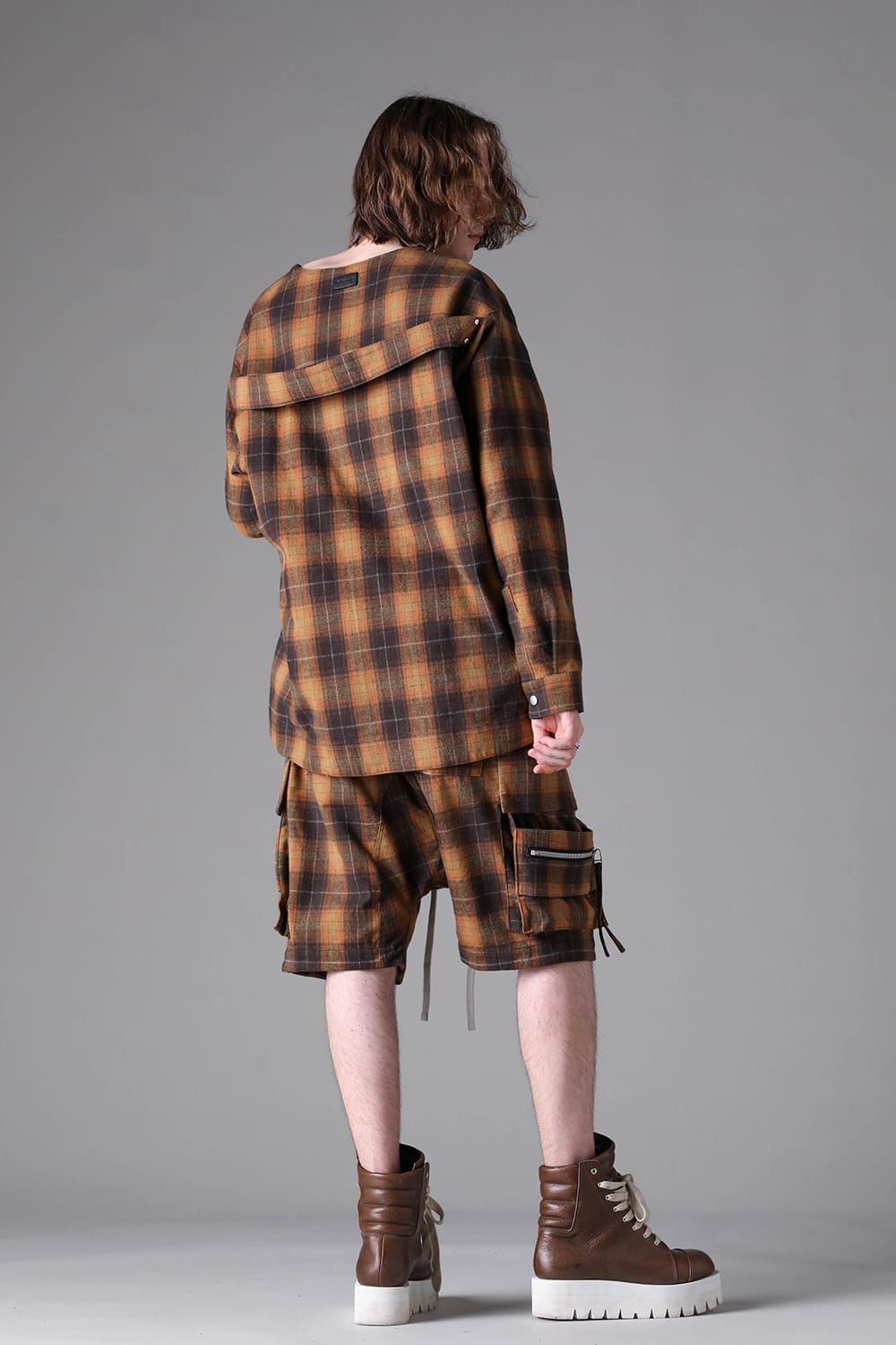 《2026AW先行予約》Plaid Cardigan Shirts""Soft Greige / Black Camel / Warm Brown" " / プレイドカーディガンシャツ"ソフトグレージュ/ブラックキャメル/ウォームブラウン"