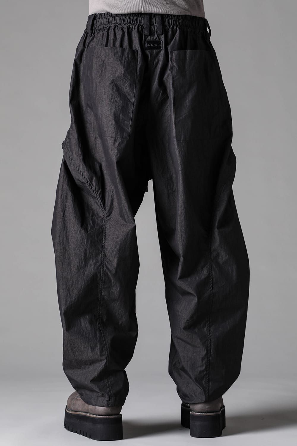 《2027SS先行予約》Cotton Nylon Side Tuck Tapared Pants"Black" / コットンナイロンサイドタックテーパードパンツ"ブラック"