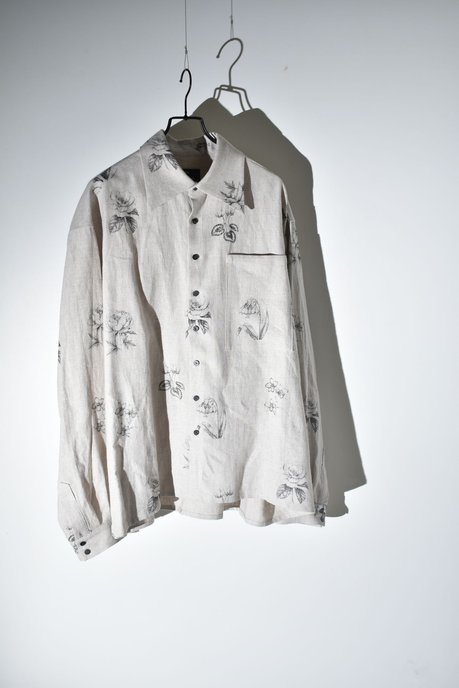 Botanical Print Oversized Shirt "Ecru" / ボタニカルプリントオーバーサイズシャツ"エクリュ"
