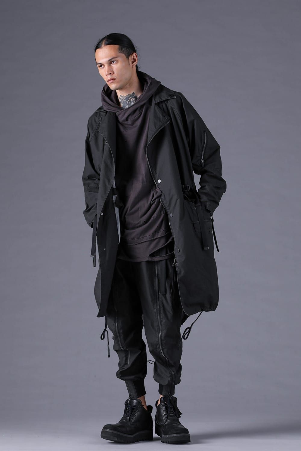 《2027SS先行予約分》Pigment-Coated Parachute Jog Pants"Black" / 顔料コーティングパラシュートジョグパンツ"ブラック"
