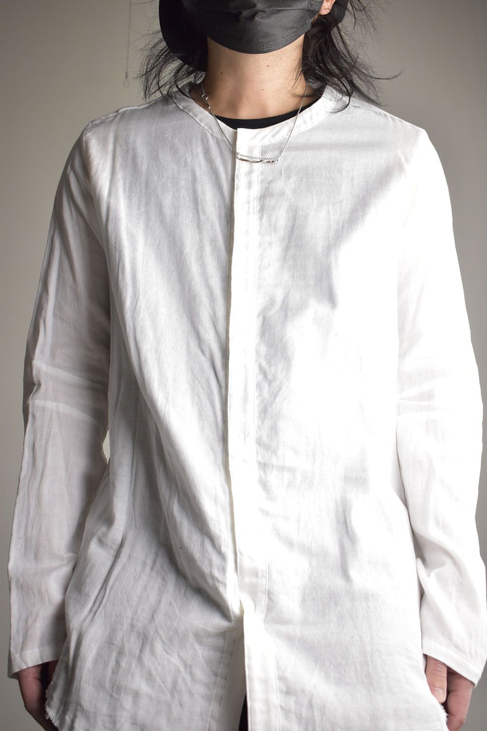 Round Neck Reversible Gauze Shirt"Off White" / ラウンドネックリバーシブルガーゼシャツ"オフホワイト"