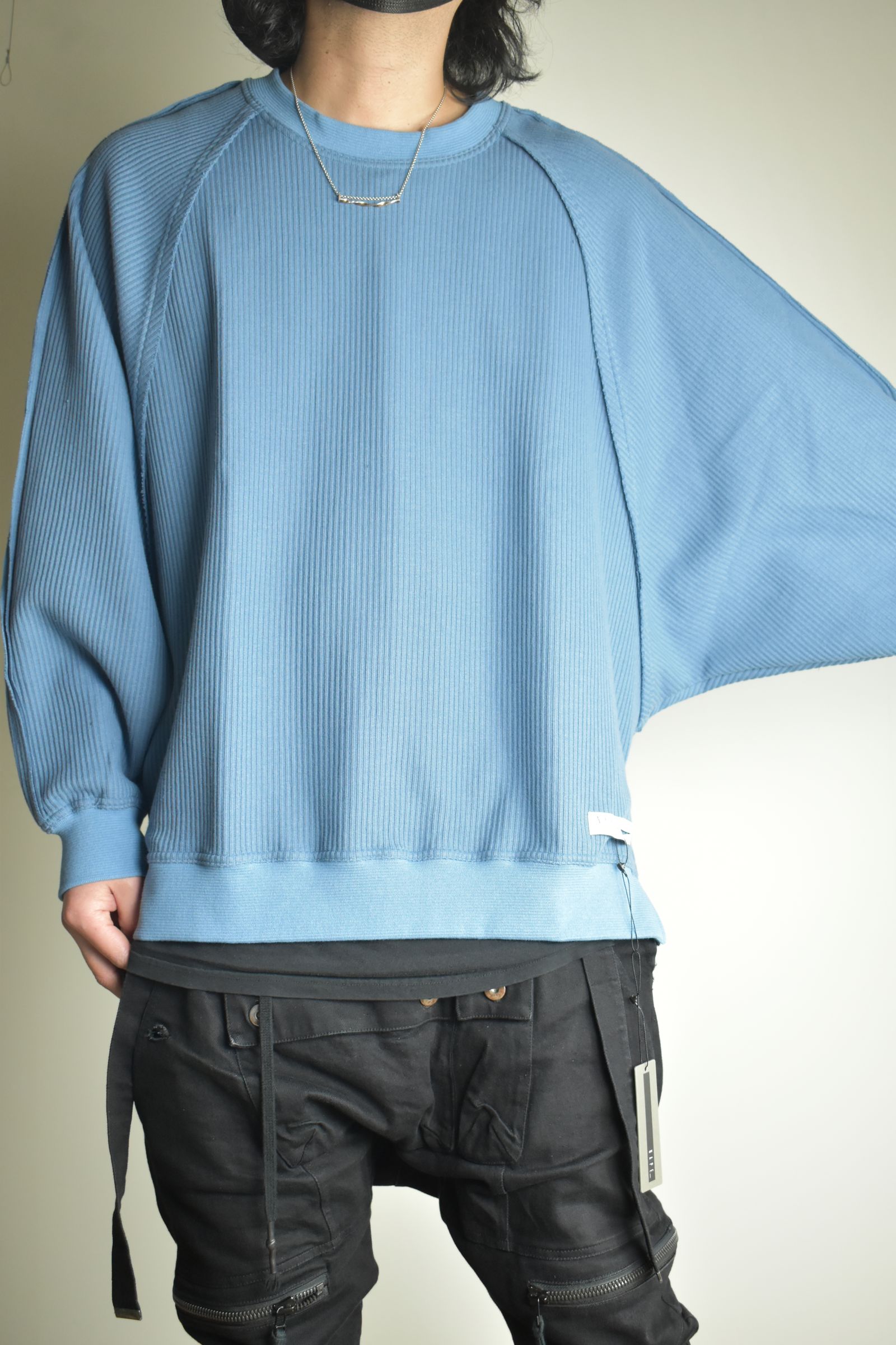 Rail Knit Dolman Sleeve"Blue" / レールニットドルマンスリーブ"ブルー"