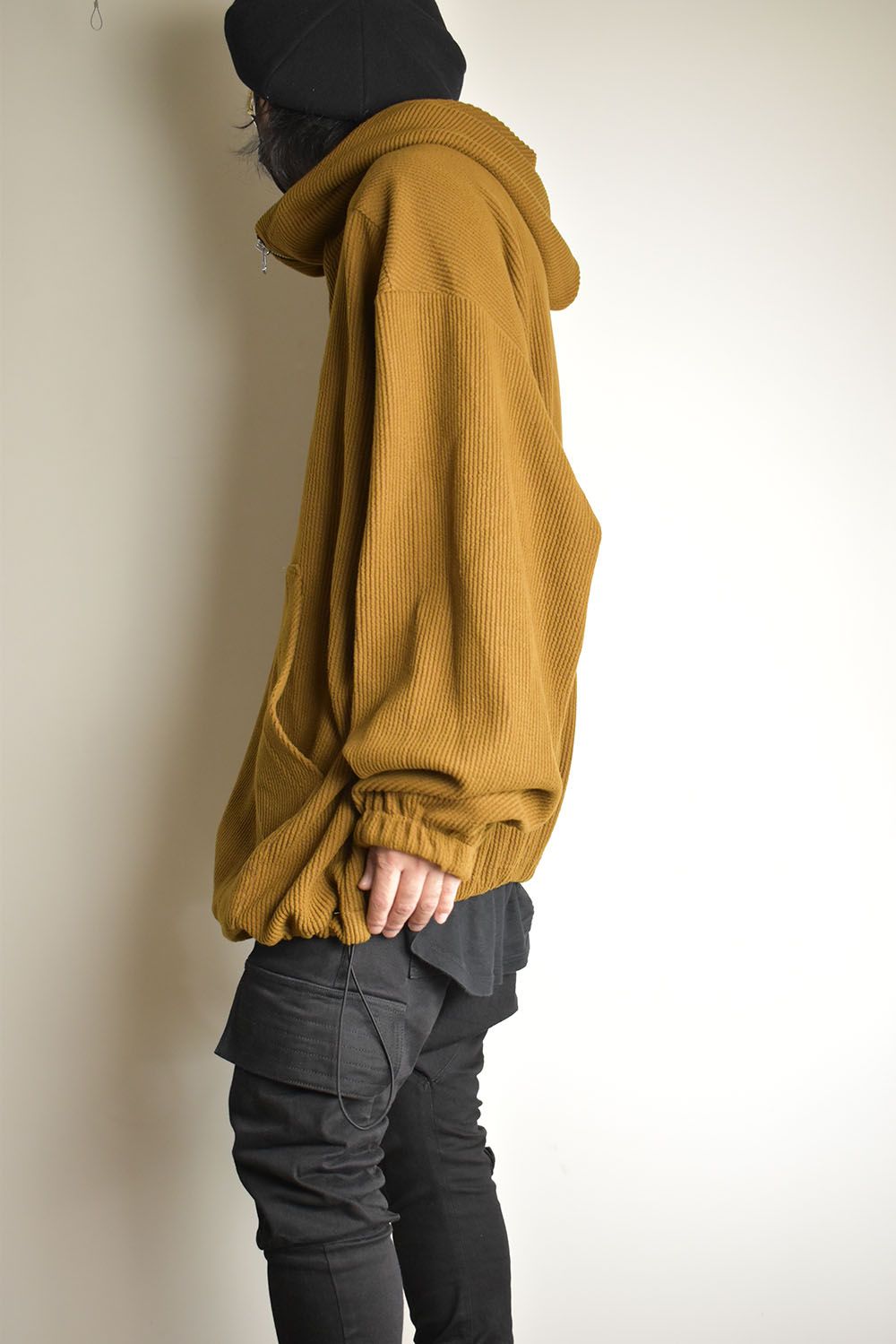 Kint Corduroy Hoodie"Camel" / ニットコーデュロイフーディ"キャメル"