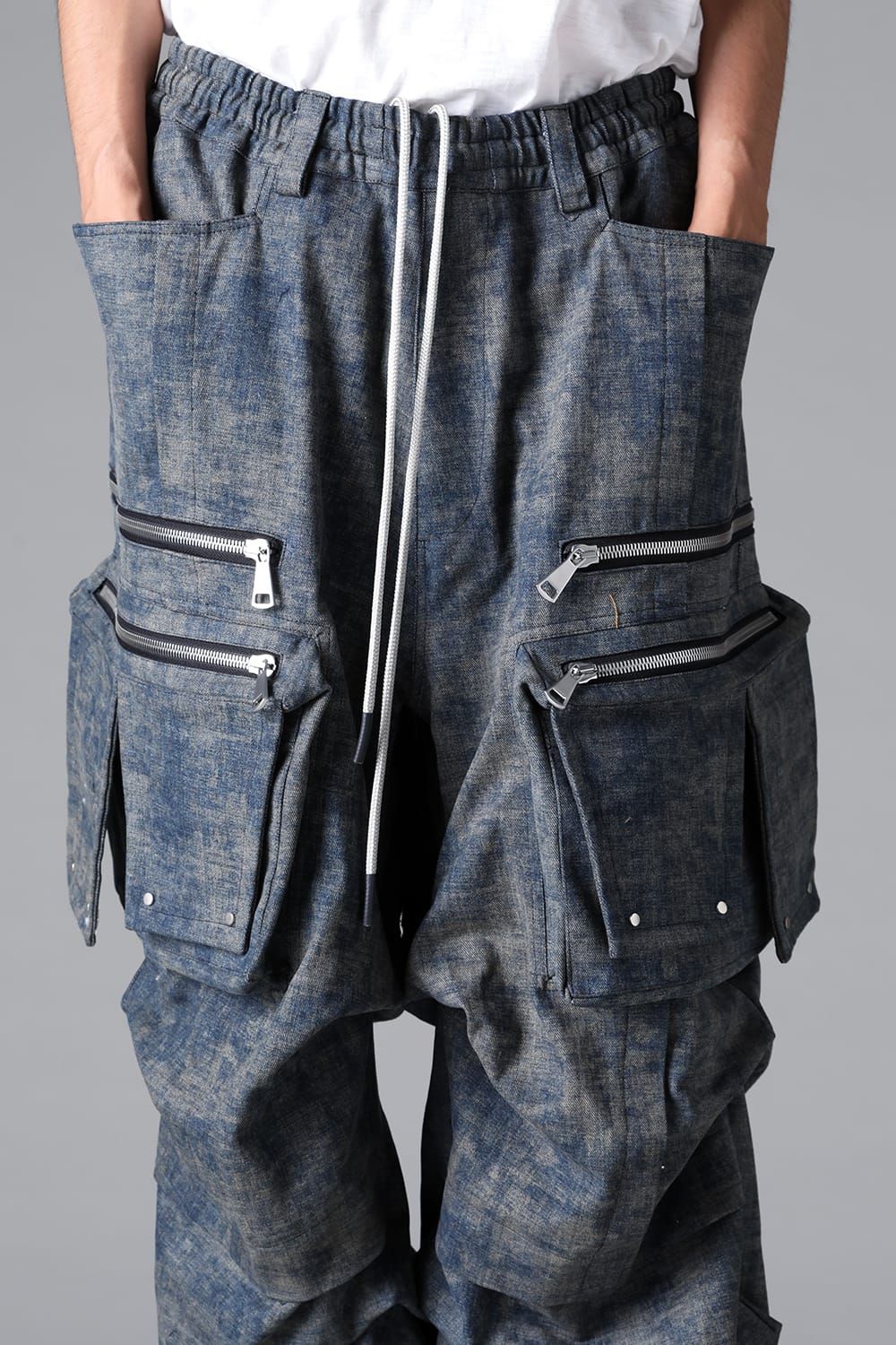 《2026SS先行予約》Blended Shades Denim Cargo Tuck Wide Pants"D.verdigris / L.verdigris /Steel Blue"/ ブレンデッドシェイドデニムカーゴタックワイドパンツ"ダークベルディグリ/ライトベルディグリ/スティールブルー"