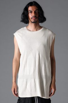 《2026SS先行予約》Deformed Stripe Pattern Tank Top "Black / Cream" /ディフォルメドストライプパターンタンクトップ"ブラック/クリーム"