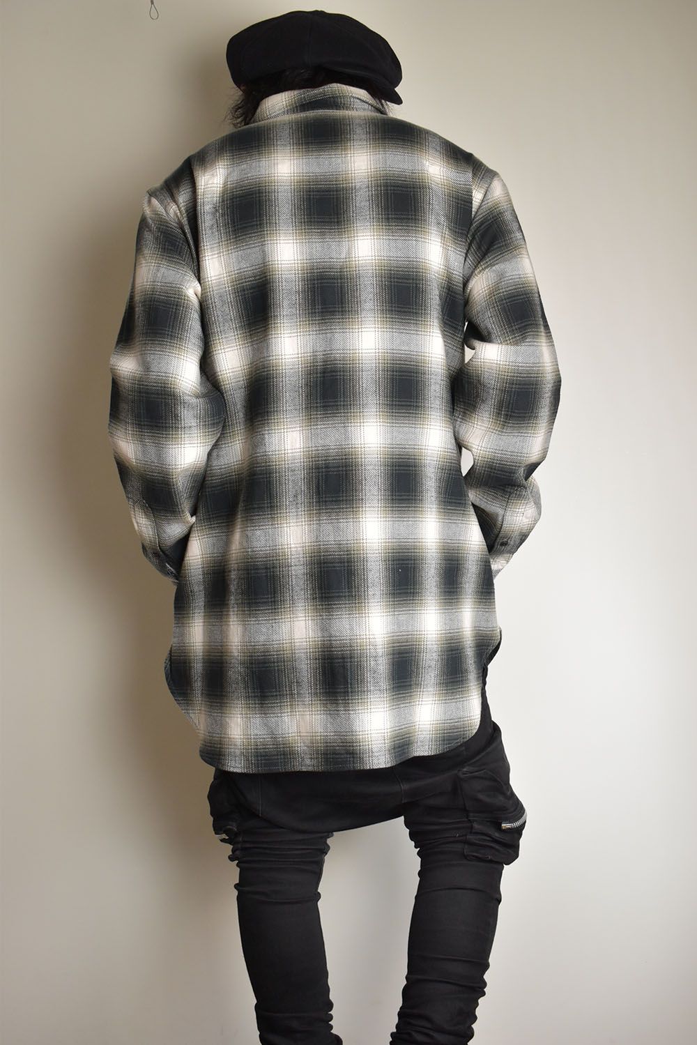 Ombre Check Long Shirts Jacket"White Check" / オンブレチェックロングシャツジャケット"ホワイトチェック"