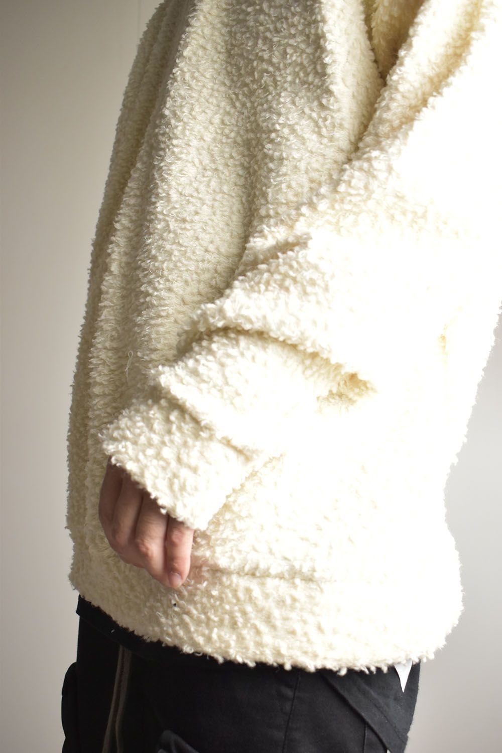 Wool Cotton Boa Hoodie Pullover"White" /  ウールコットンボアフーディプルオーバー"ホワイト"