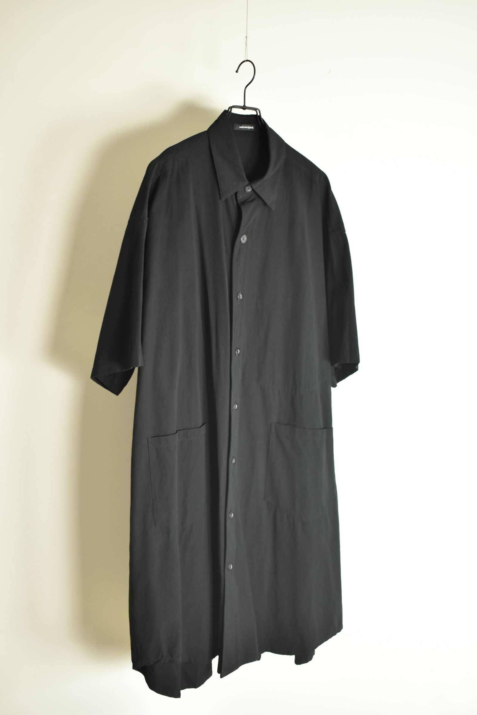 Cotton Broad Short-Sleeved Big Shirt &Dress"Black" / コットンブロード半袖ビッグシャツ / ワンピース"ブラック"
