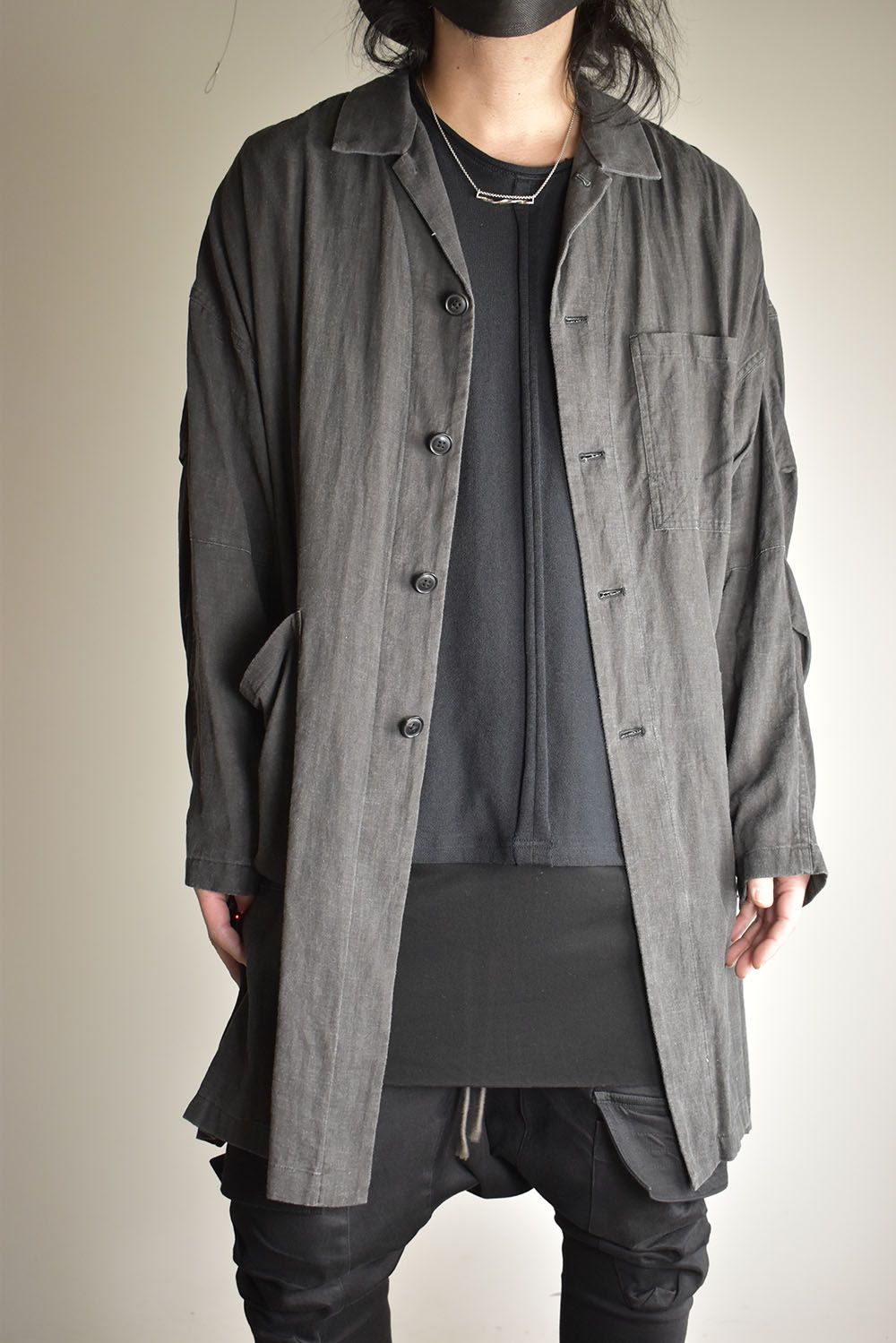 Pigmented Viera Shop Coat"Charcoal" / 顔料刷りビエラショップコート"チャコール"