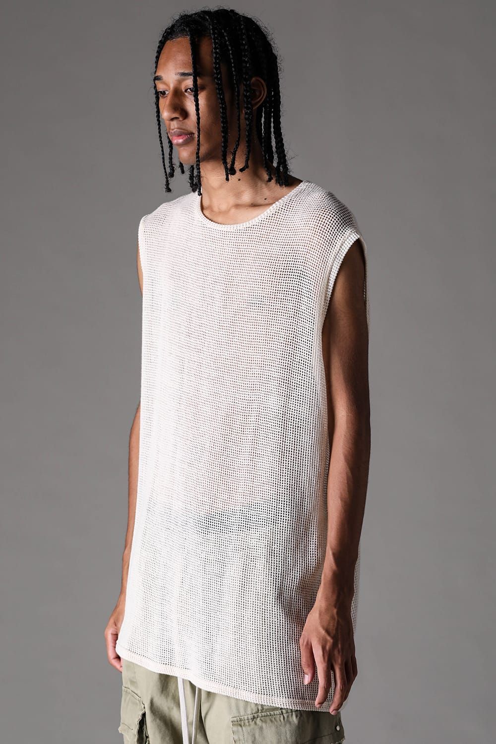 《2027SS先行予約》Mesh Tank Top "Ivory" / メッシュタンクトップ "アイボリー"