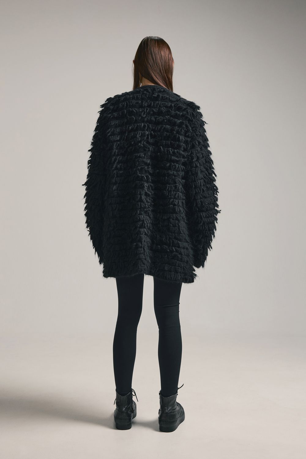 5GG Long Pile Knit Cardigan"Black" / ロングパイルニットカーディガン"ブラック"