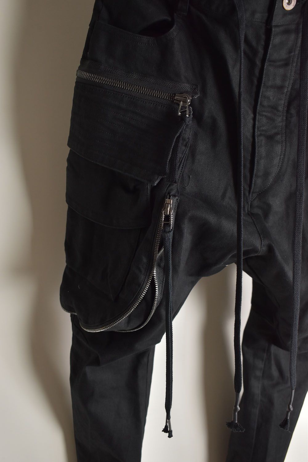 Stretch Denim Multi Pocket Cargo Jog Pants"Black" / ストレッチデニムマルチポケットカーゴジョグパンツ"ブラック"