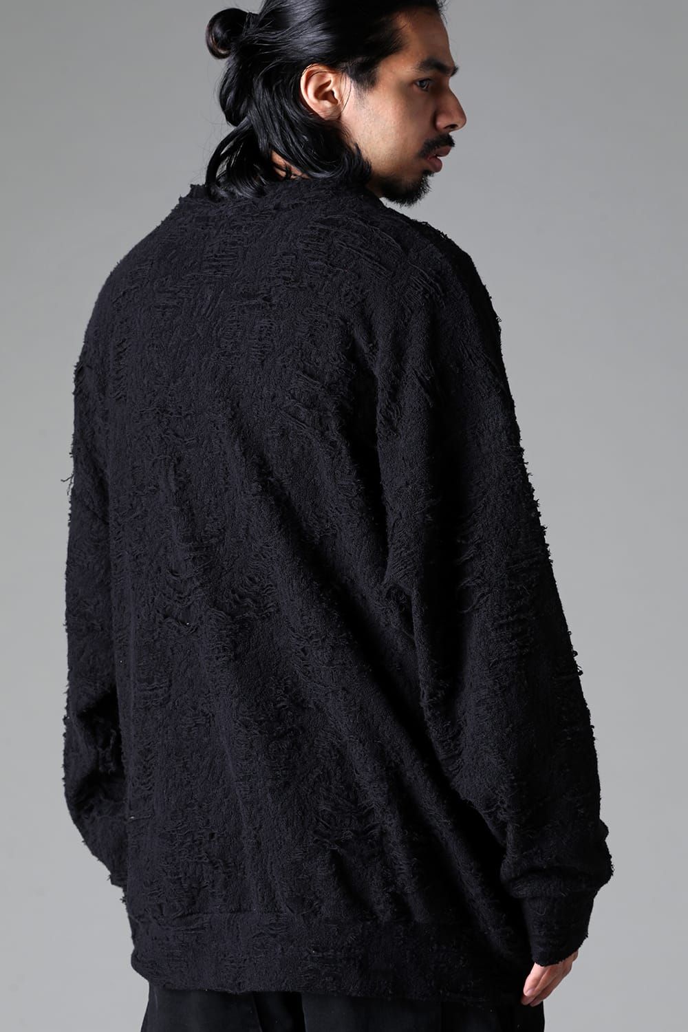 《2025AW先行予約》Damage Pile Jumbo Cardigan"Black" / ダメージパイル ジャンボカーディガン"ブラック"