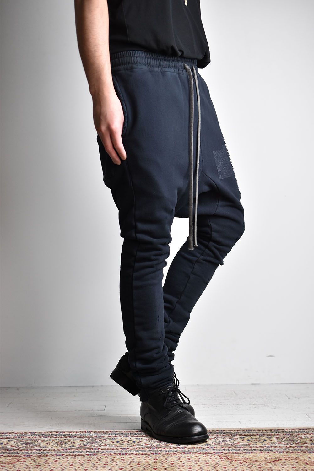 Damage Sweat Sarouel Skinny"Black/Grey"/ダメージスウェットサルエルスキニー"ブラック/グレー"