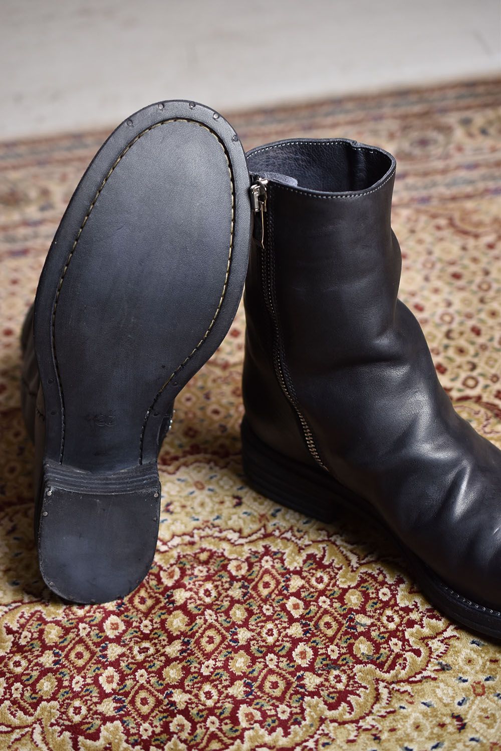 xx incarnation Itary Horse Garment Dye Side Zip Boot"Black"/イタリーホース製品染サイドジップブーツ"ブラック"