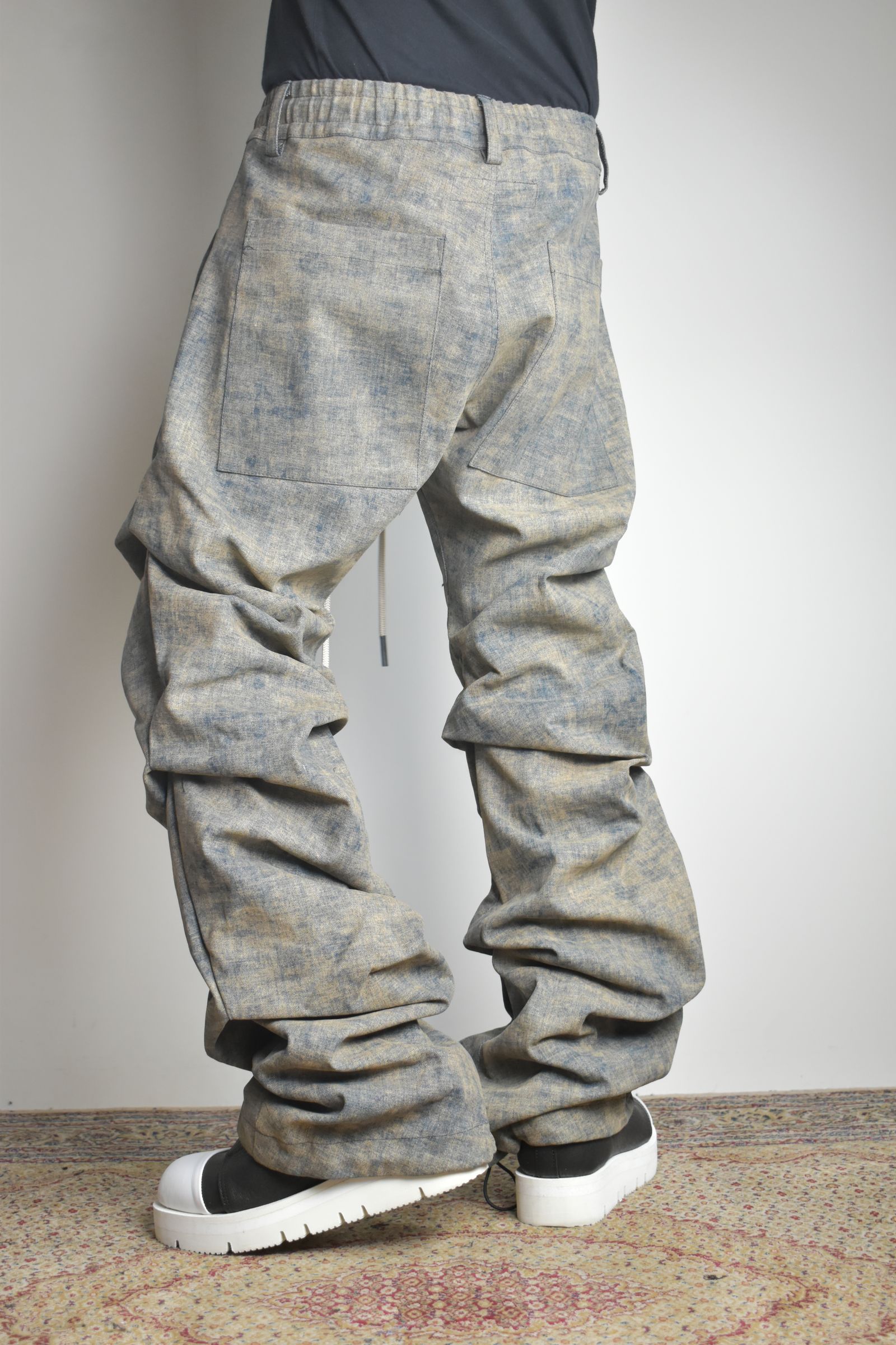 Blended Shades Denim Tuck Bootscut Pants"Steel Blue"/ ブレンデッドシェイドデニムタックブーツカットパンツ"スティールブルー"