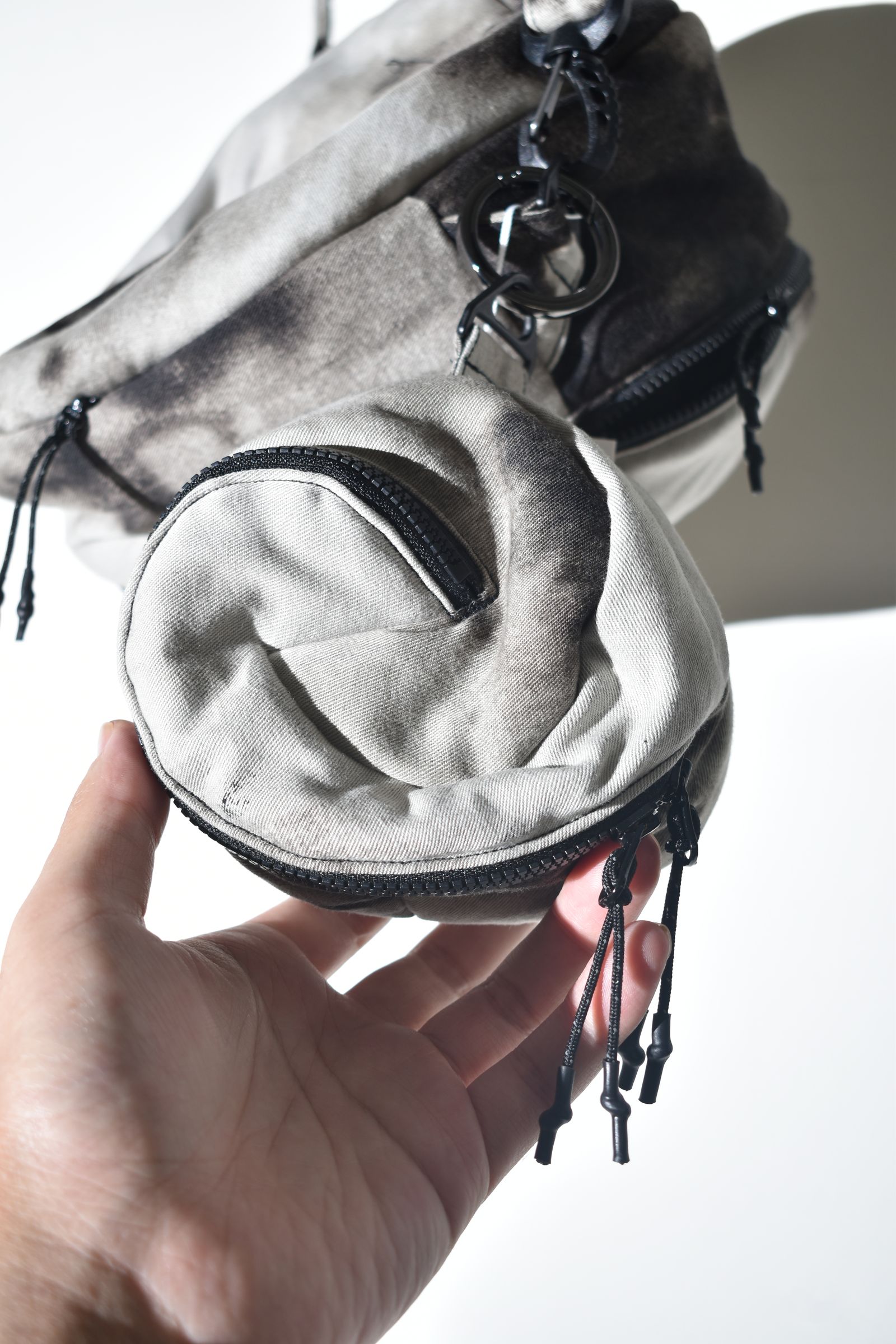 Sphere Shoulder Bag "Black Bleached" / スフィアショルダーバッグ"ブラックブリーチ"