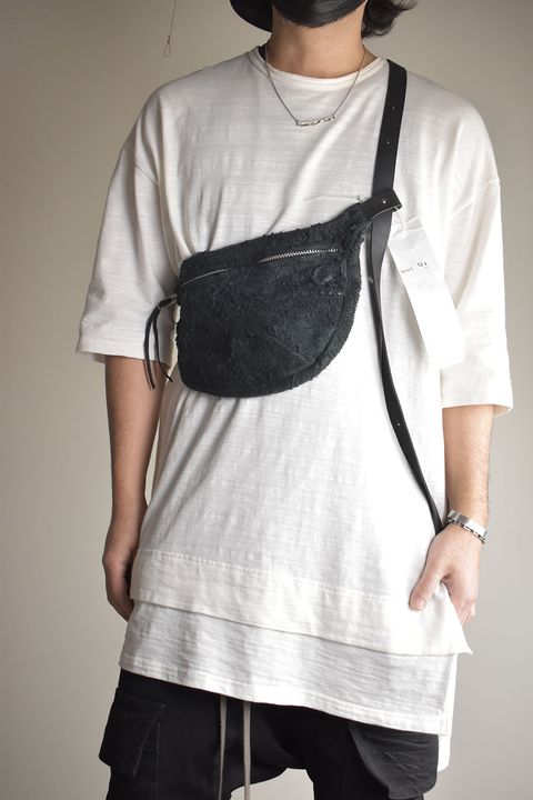 Reverse Goat Skin Shoulder Bag" Black" / リバースゴートスキンショルダーバッグ"ブラック"