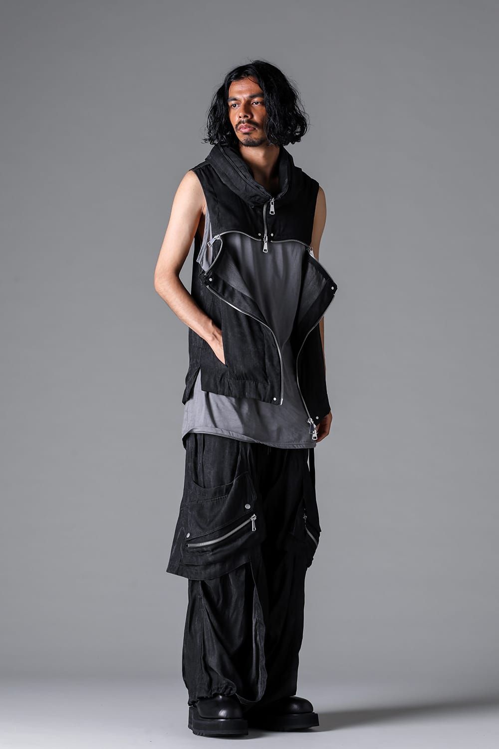 《2026SS先行予約》Parachute Cargo Wide Pants"Black / Uneven D.Grey / Uneven Grey" / パラシュートカーゴワイドパンツ"ブラック/アンイーブンダークグレー/アンイーブングレー"
