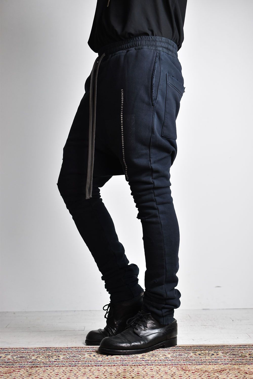 Damage Sweat Sarouel Skinny"Black/Grey"/ダメージスウェットサルエルスキニー"ブラック/グレー"