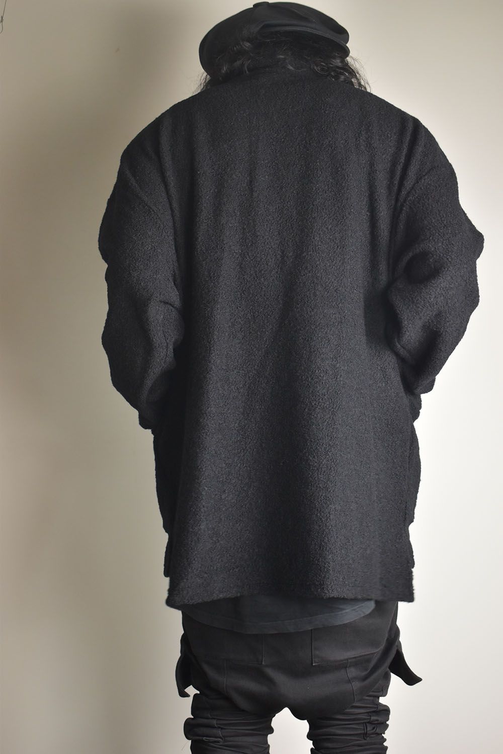 Loop Knit High Neck Long Sleeve T-Shirt "Black" / ループニットハイネックロングスリーブTシャツ"ブラック"
