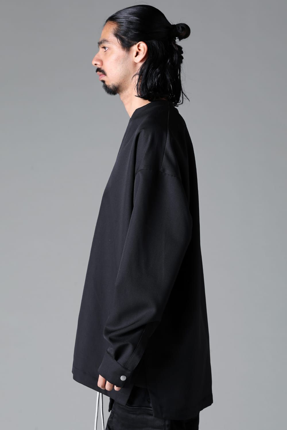 《2025AW先行予約》Collarless Top"Black / Grey" / カラーレストップ"ブラック/グレー"