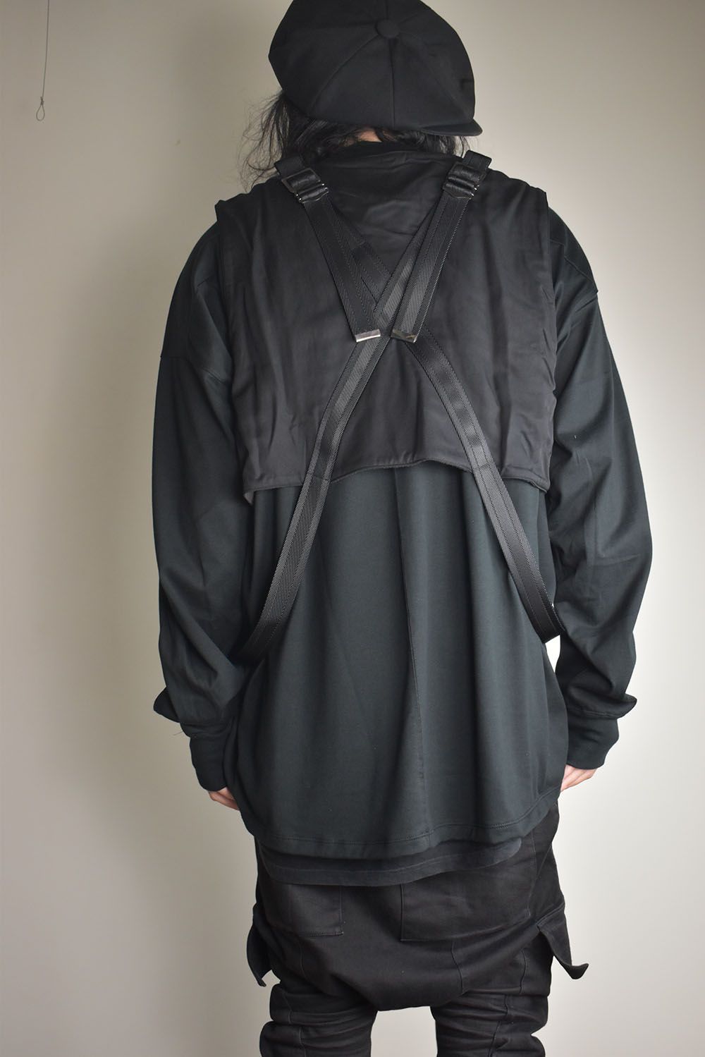 Rayon Twill Vest Hooded Down Jacket "Black" / レーヨンツイルベスト/フードアタッチドダウンジャケット"ブラック"