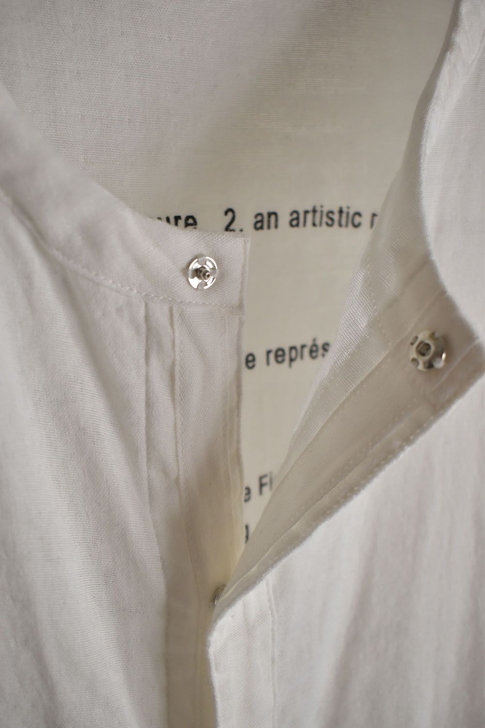 Round Neck Reversible Gauze Shirt"Off White" / ラウンドネックリバーシブルガーゼシャツ"オフホワイト"