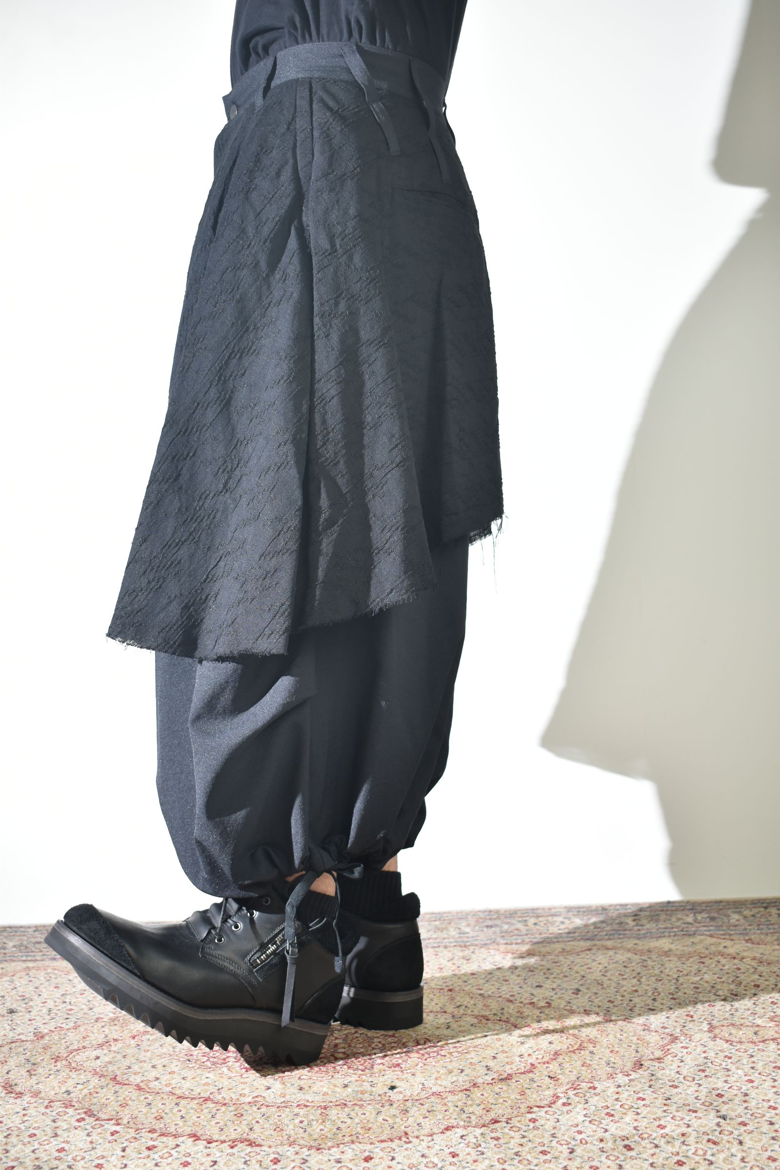 Layerd Wide Sarrouel"Black" /  レイヤードワイドサルエル"ブラック"