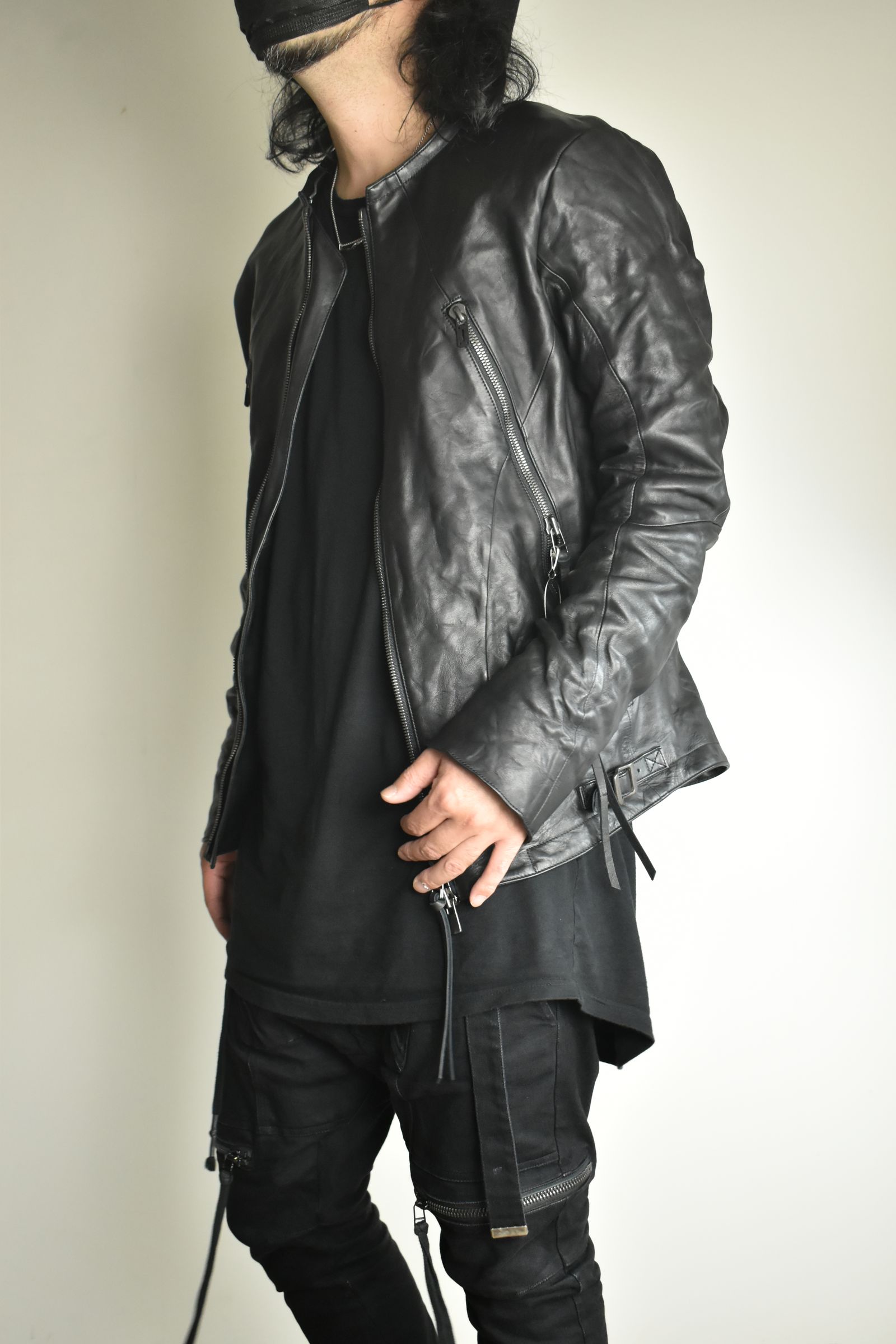 Horse Leather Collar Detachable Jacket"Black" / ホースレザーカラーデタッチャブルジャケット"ブラック"