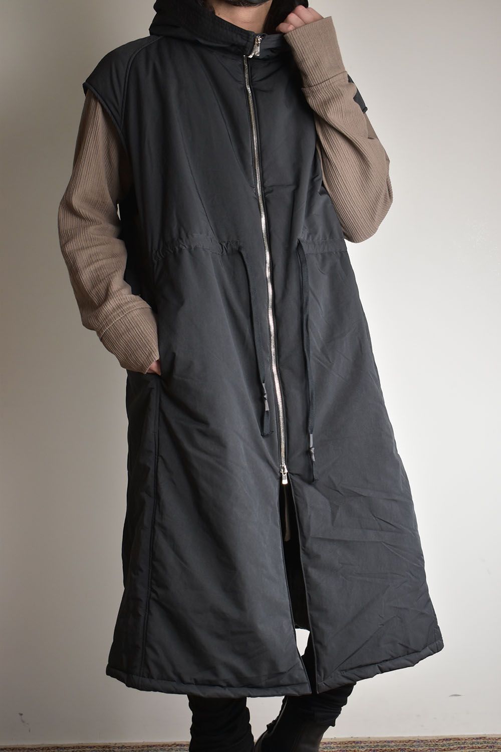 Chill Buster Sleeve Less Long Parka"Black"/チルバスタースリーブレスロングパーカー"ブラック"