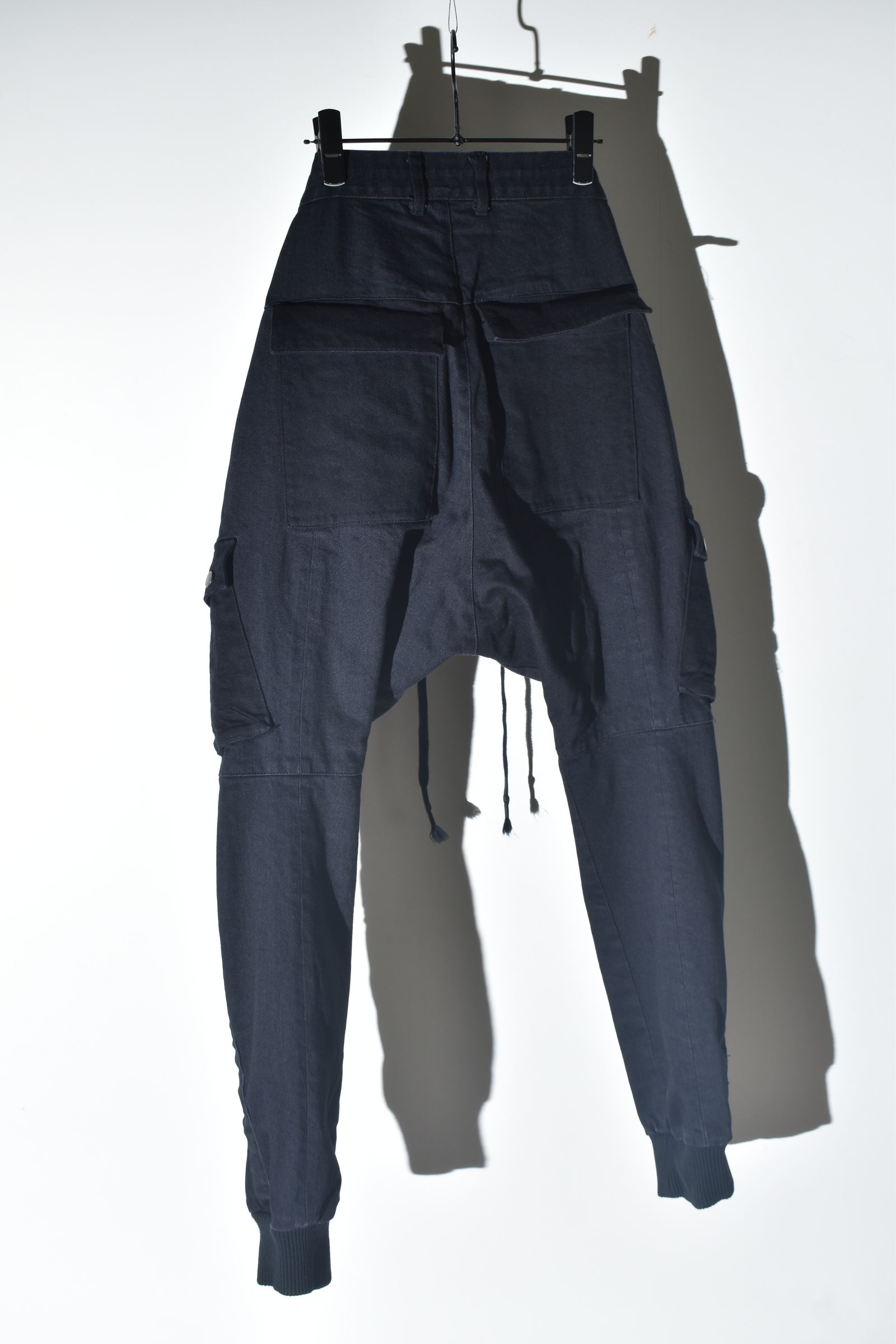 Stretch Denim Belt-Adjustable Cargo Jogger Pants"Black" / ストレッチデニムベルトアジャストカーゴジョグパンツ"ブラック"