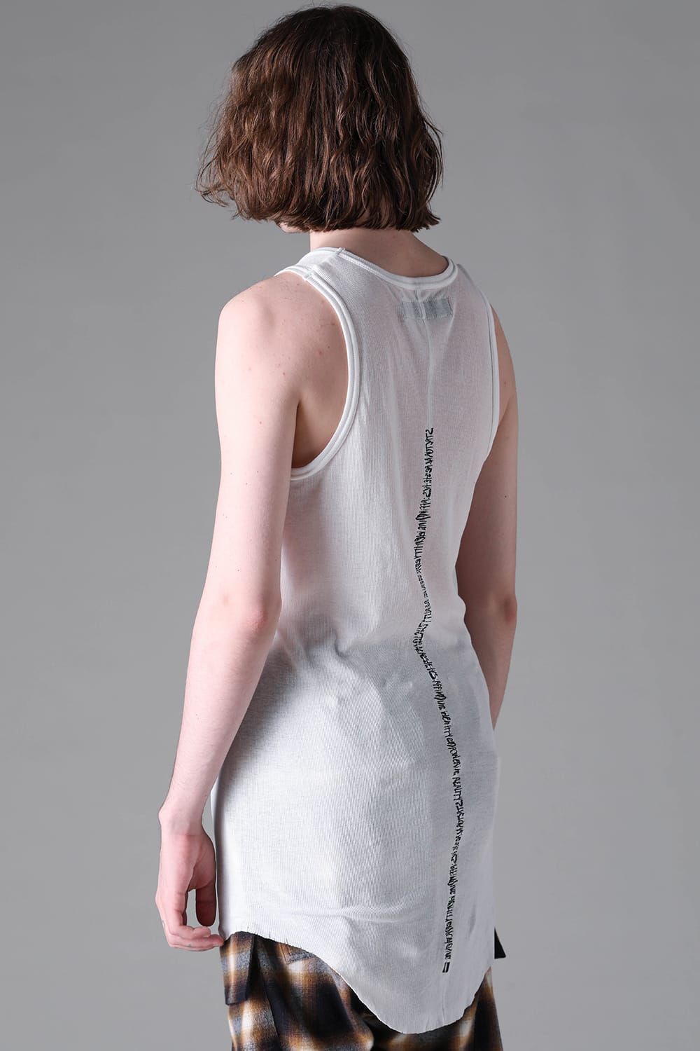 《2026AW先行予約》Back Printed Rib Tank Top"Black / D.Grey / Ivory /Khaki"バックプリントリブタンクトップ"ブラック/ダークグレー/アイボリー/カーキ"