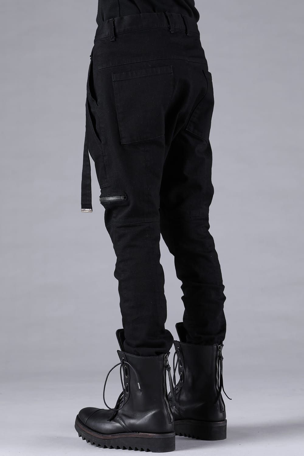 Stretch Denim Salopette Pocket Cargo Jogger Pants "Black" / ストレッチデニムサロペットポケットカーゴジョグパンツ"ブラック"