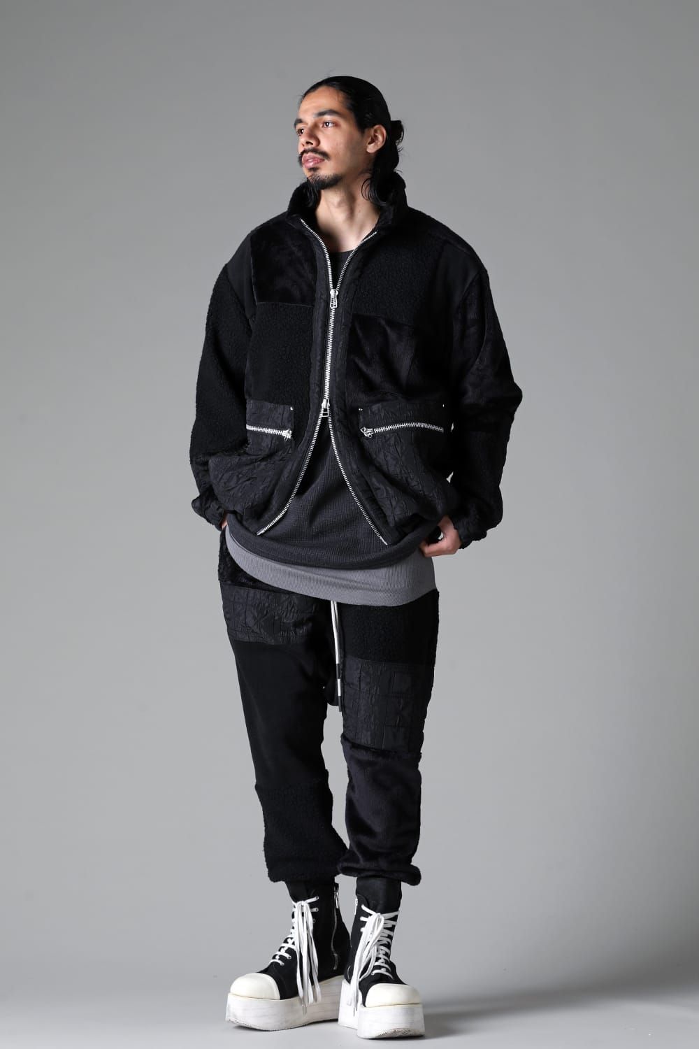 《2025AW先行予約》Fleece Combi Track Jacket"Black" / フリースコンビトラックジャケット"ブラック"