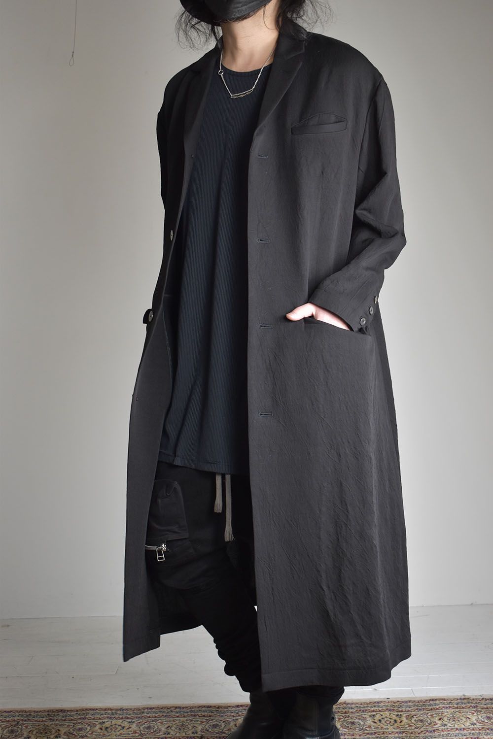Long Shirts Coat"Black"/ロングシャツコート"ブラック"