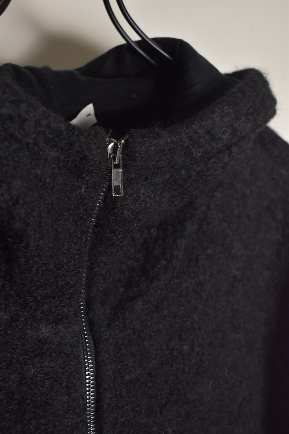 Mohair Knit Zip Hoodie "Black" / モヘアニットジップフーディ"ブラック"