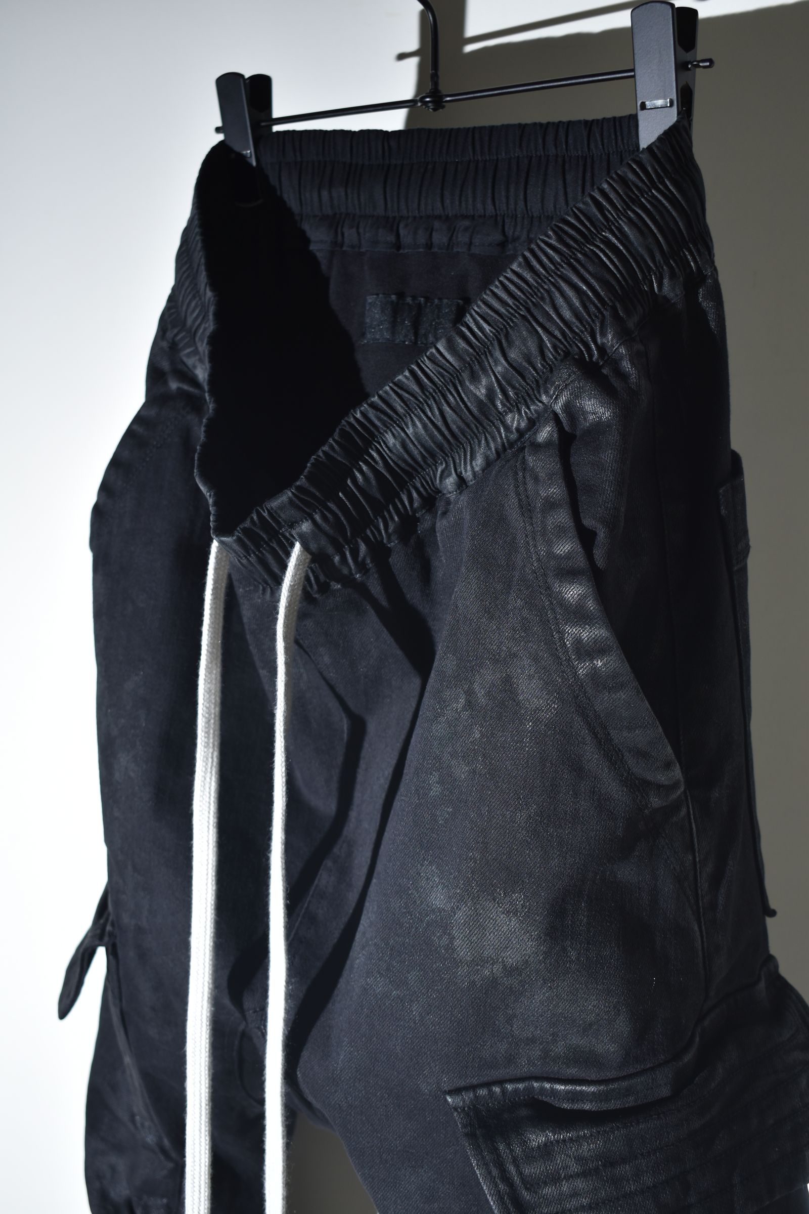 Coating Cargo Saroel Skinny"Black" / コーティングサルエルカーゴスキニー"ブラック"