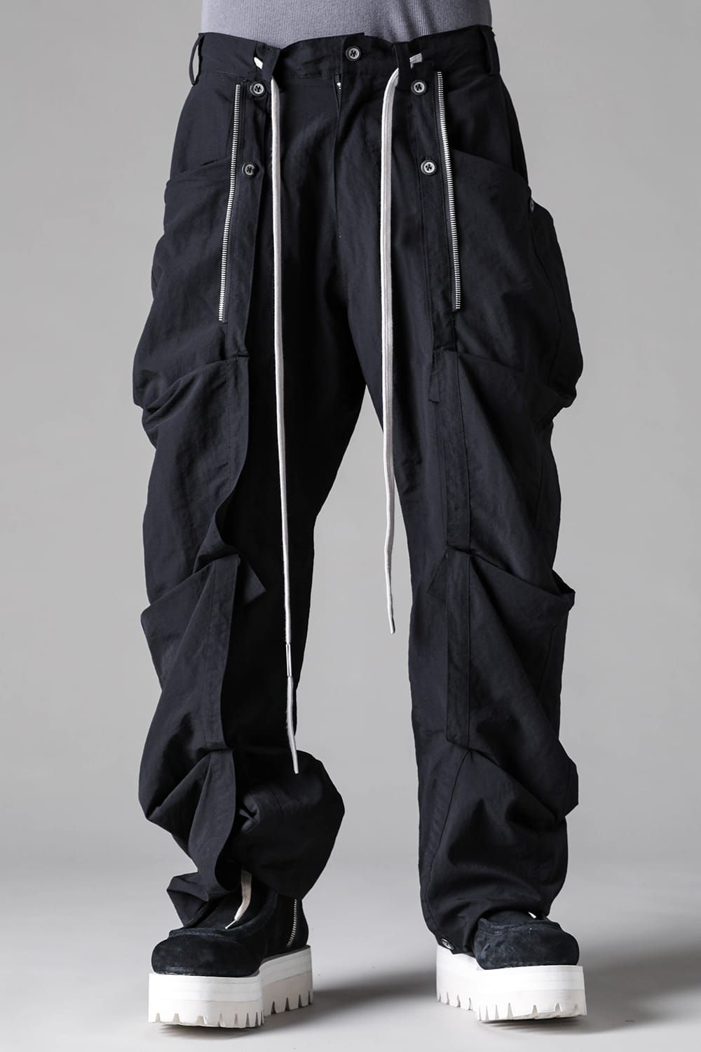 《2027SS先行予約》Rayon Nylon Side Layered Pants"Black / Grey / L.Khaki" /レーヨンナイロンサイドレイヤードパンツ"ブラック/グレー/ライトカーキ"
