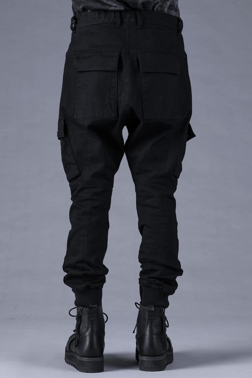 Stretch Denim Belt-Adjustable Cargo Jogger Pants"Black" / ストレッチデニムベルトアジャストカーゴジョグパンツ"ブラック"