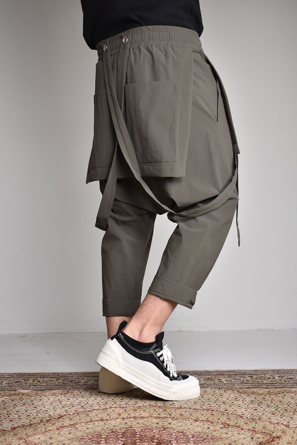Skirt Combi suspenders Pants"Olive"/スカートコンビサスペンダーパンツ"オリーブ"