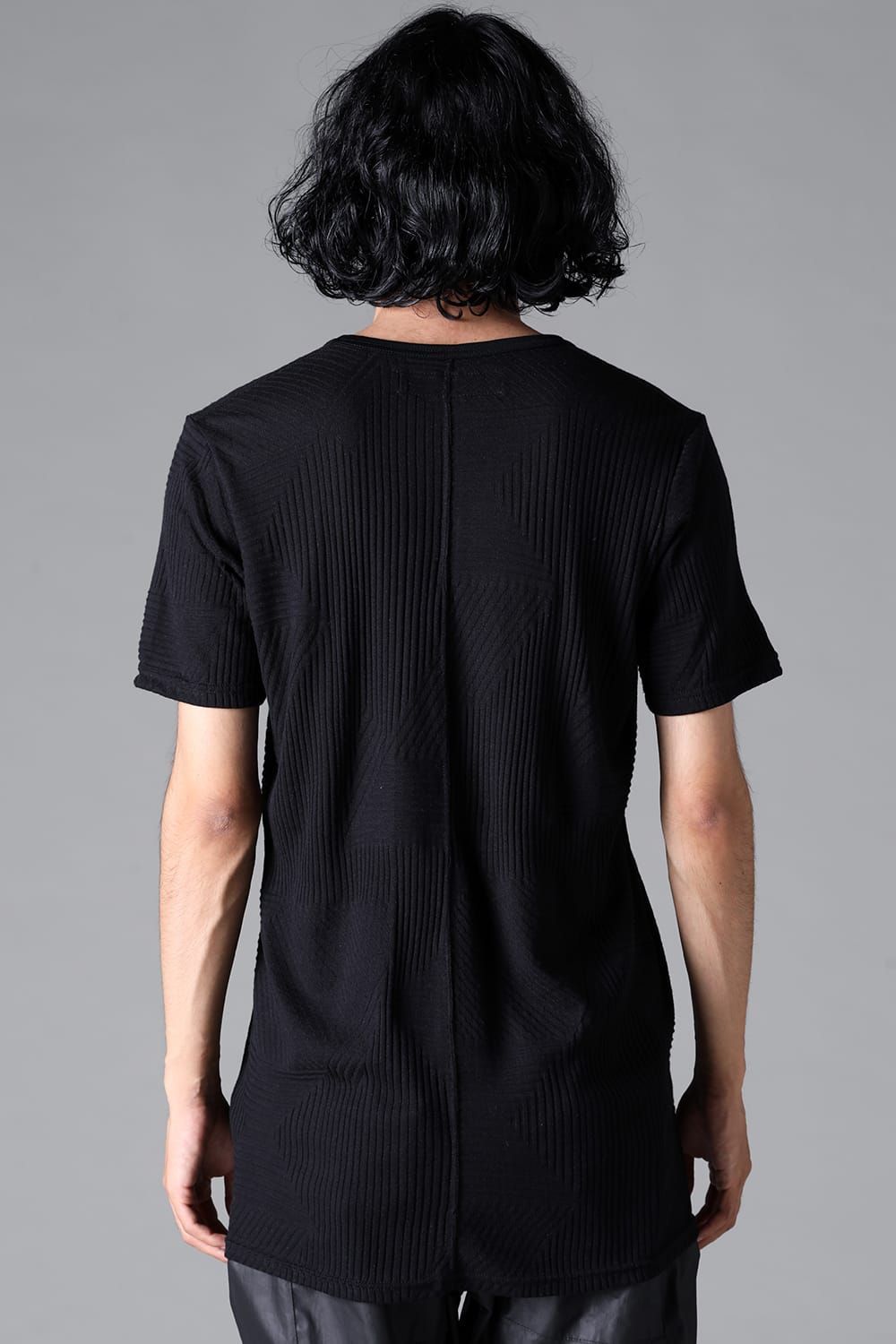《2026SS先行予約》Deformed Stripe Pattern Slim Tee "Black / Cream" /ディフォルメドストライプパターンスリムTee"ブラック/クリーム"