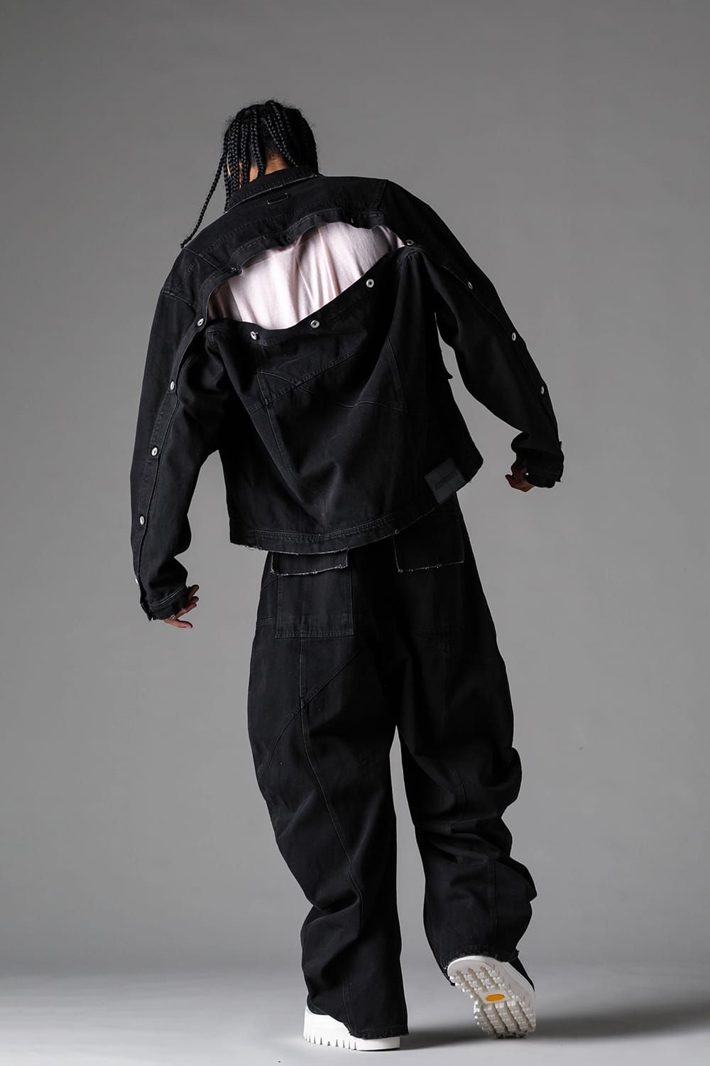 《2027SS先行予約》Curved Wide Pants"Black" / カーブドワイドパンツ "ブラック"