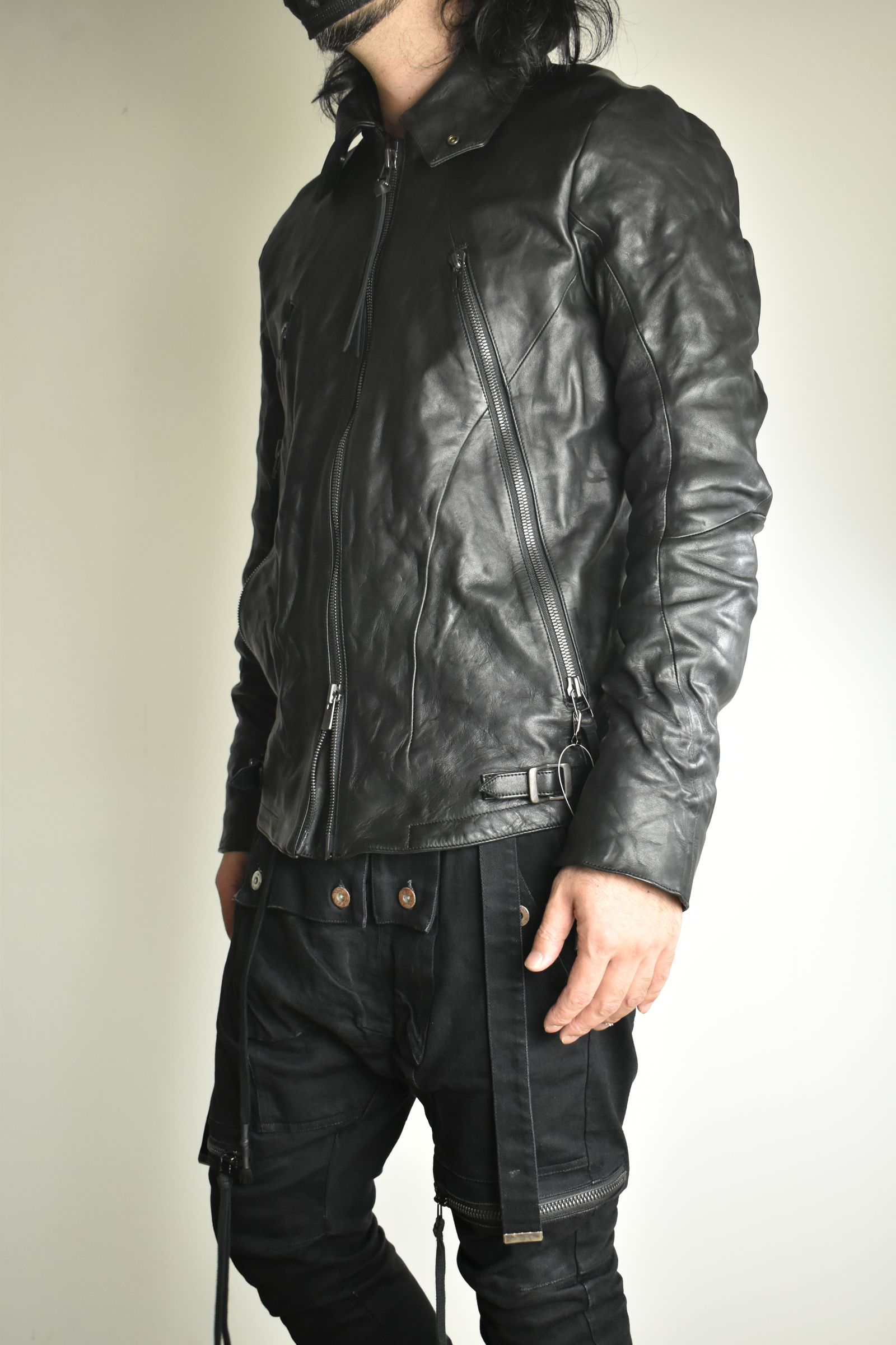 Horse Leather Collar Detachable Jacket"Black" / ホースレザーカラーデタッチャブルジャケット"ブラック"