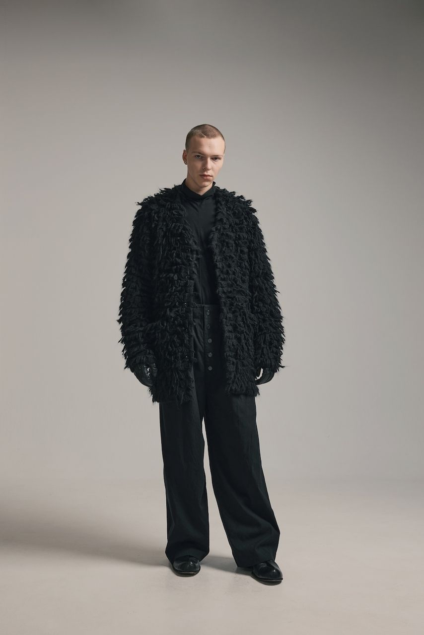 5GG Long Pile Knit Cardigan"Black" / ロングパイルニットカーディガン"ブラック"