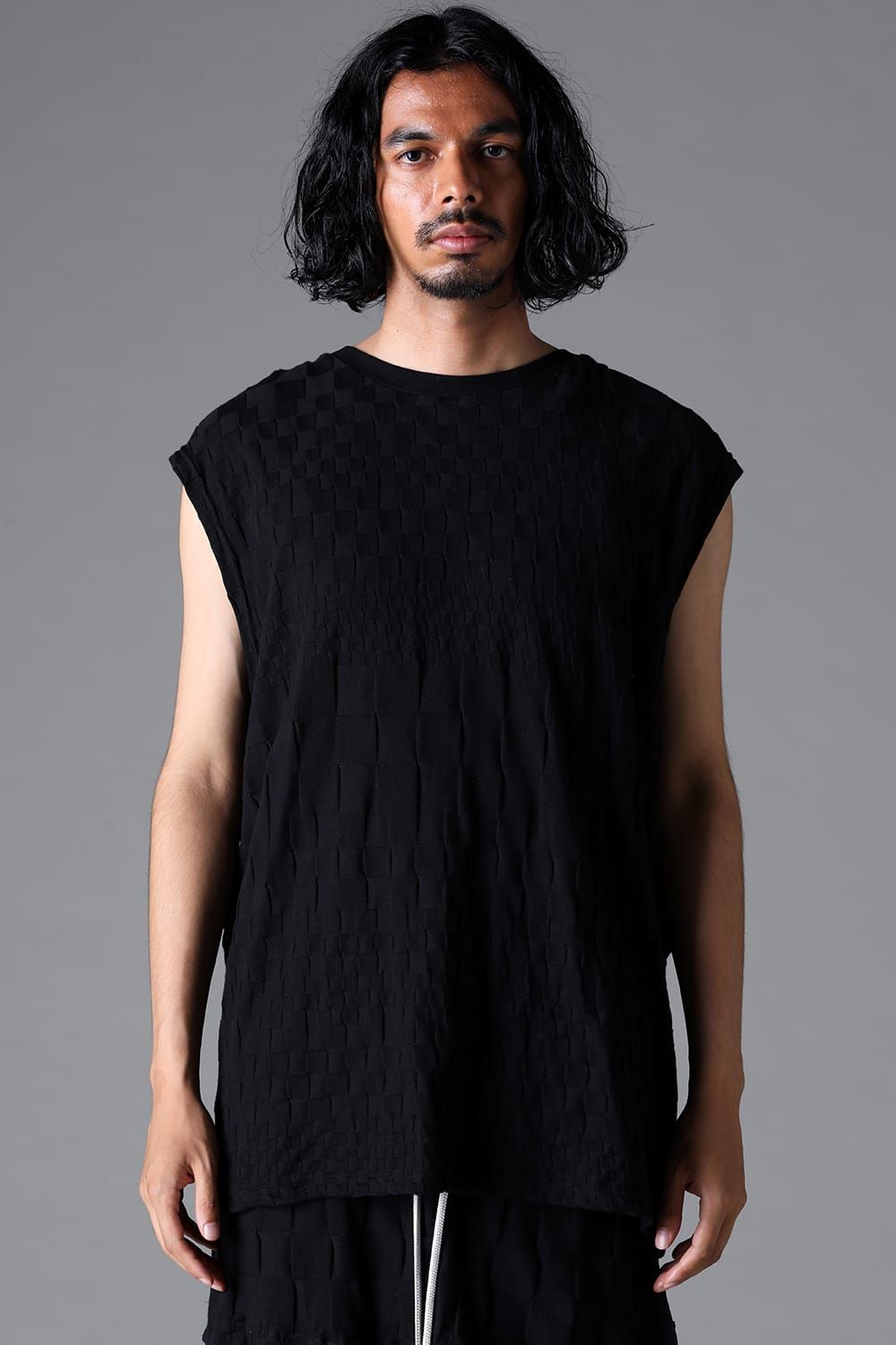 《2026SS先行予約》Gradient Plaid Pattern Shiva Long Sleeve Tee "Black / Cream" / グラデーションチェックパターンシヴァロングスリーブ"ブラック/クリーム"