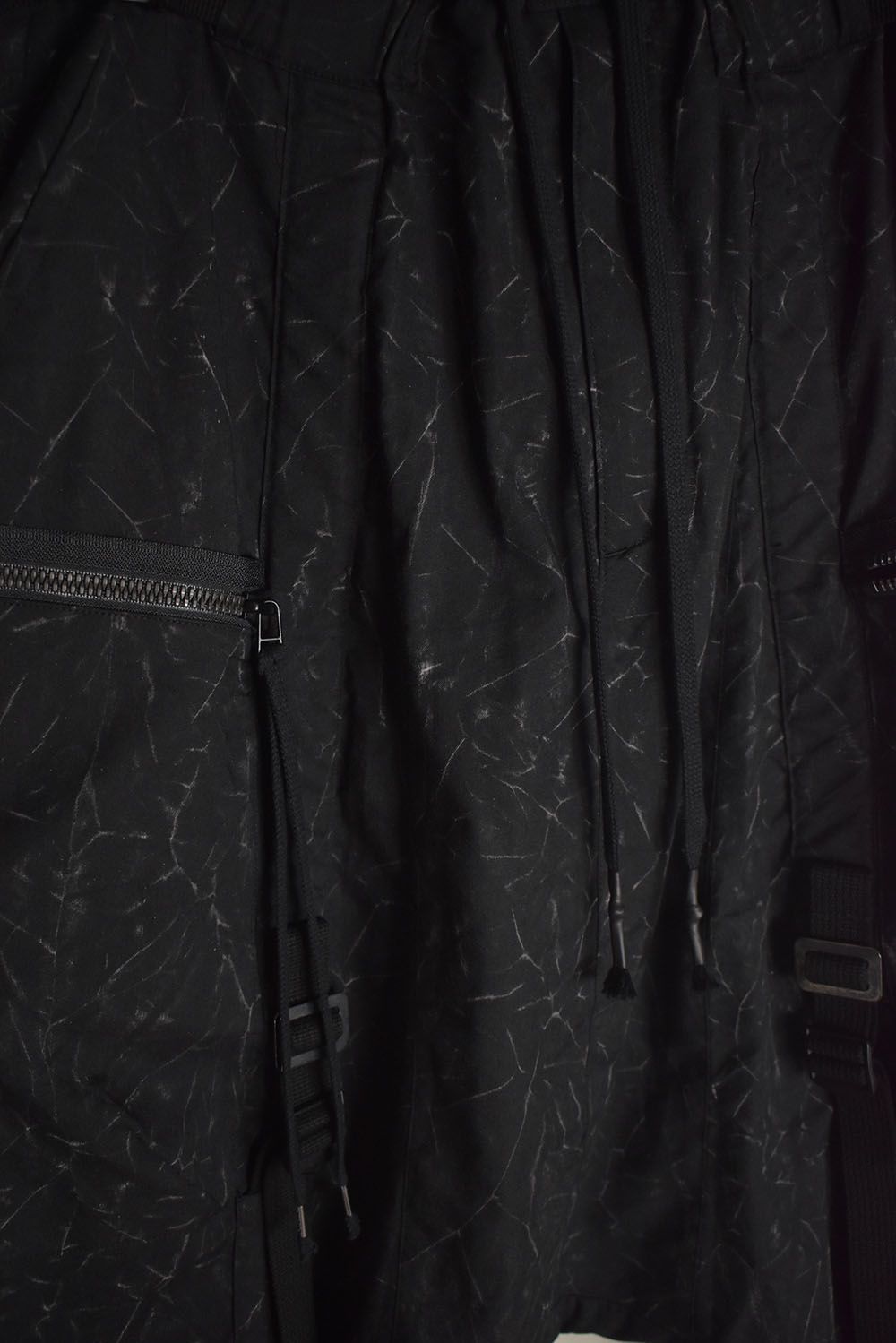 Catch Washer Bleach Belt Adjustable Sarouel Cargo Pants"Black" / キャッチワッシャーブリーチベルトアジャスタブルサルエルカーゴパンツ"ブラック"